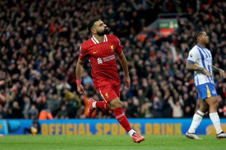 احتفال محمد صلاح أمام برايتون 